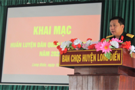 Ban CHQS huyện Long Điền, tỉnh Bà Rịa - Vũng Tàu huấn luyện dân quân năm thứ nhất