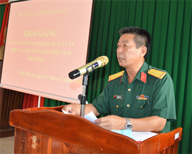 Bộ CHQS tỉnh Bình Phước khai giảng huấn luyện Đại đội dân quân thường trực luân phiên