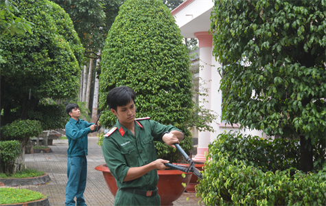Ban CHQS huyện Tân Biên, tỉnh Tây Ninh tổng kết Phong trào thi đua xây dựng doanh trại chính quy, xanh, sạch, đẹp
