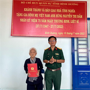 Tỉnh Bình Dương tặng nhà tình nghĩa cho Mẹ Việt Nam Anh hùng