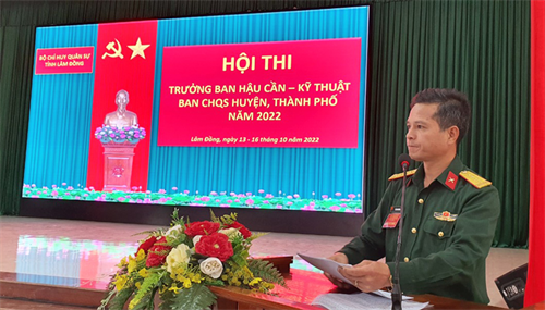 Tỉnh Lâm Đồng: Hội thi Trưởng Ban Hậu cần - Kỹ thuật Ban CHQS huyện, thành phố
