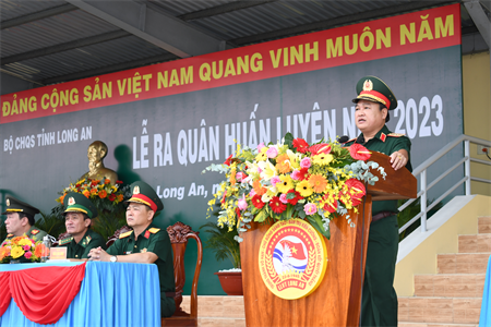 Bộ CHQS tỉnh Long An tổ chức Lễ ra quân huấn luyện năm 2023
