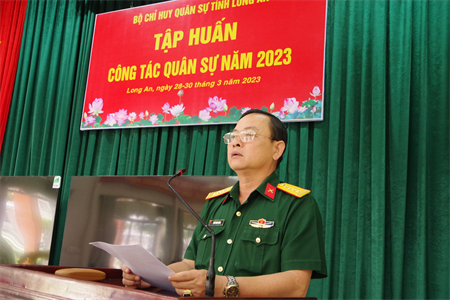 Bộ CHQS tỉnh Long An tập huấn công tác quân sự năm 2023