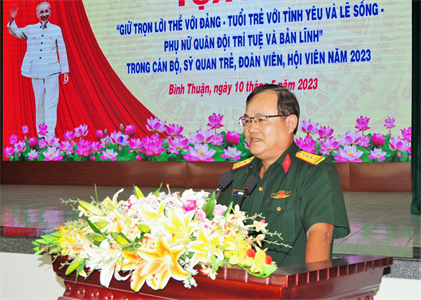 Bộ CHQS tỉnh Bình Thuận tọa đàm sĩ quan trẻ, đoàn viên, hội viên phụ nữ