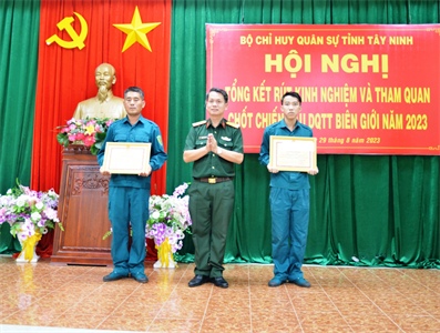 Tỉnh Tây Ninh tổng kết rút kinh nghiệm mô hình điểm Chốt chiến đấu Dân quân thường trực biên giới năm 2023