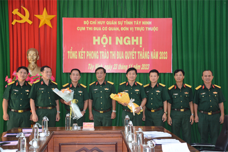 Các cơ quan, đơn vị trực thuộc Bộ CHQS tỉnh Tây Ninh hoàn thành tốt các nội dung, chỉ tiêu thi đua năm 2023