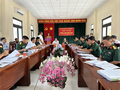 Đảng ủy Quân sự thị xã Chơn Thành hội nghị phiên cuối năm 2023
