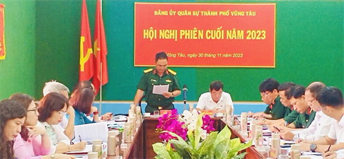 Đảng ủy Quân sự thành phố Vũng Tàu và huyện Xuyên Mộc hội nghị phiên cuối năm 2023