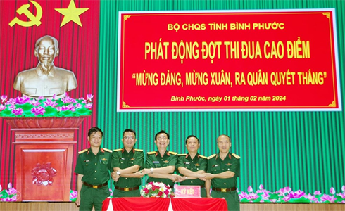Bộ CHQS tỉnh Bình Phước phát động thi đua “Mừng Đảng, mừng xuân, ra quân quyết thắng”