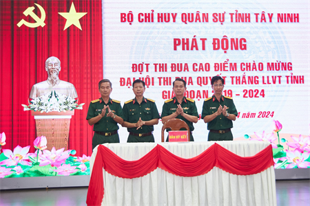 Bộ CHQS tỉnh Tây Ninh phát động thi đua cao điểm chào mừng Đại hội Thi đua Quyết thắng giai đoạn 2019 - 2024