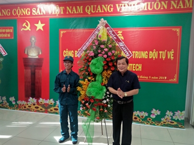 Huyện Đất Đỏ, tỉnh Bà Rịa- Vũng Tàu thành lập đội tự vệ Công ty TNHH Dong in Entech