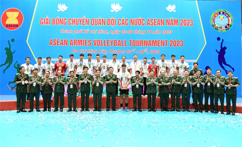 Giải bóng chuyền nam Quân đội các nước ASEAN năm 2023 thành công tốt đẹp