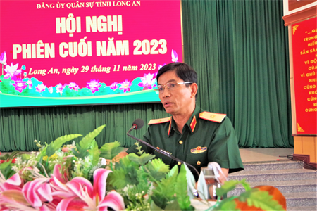 Đảng ủy Quân sự tỉnh Long An hội nghị phiên cuối năm 2023