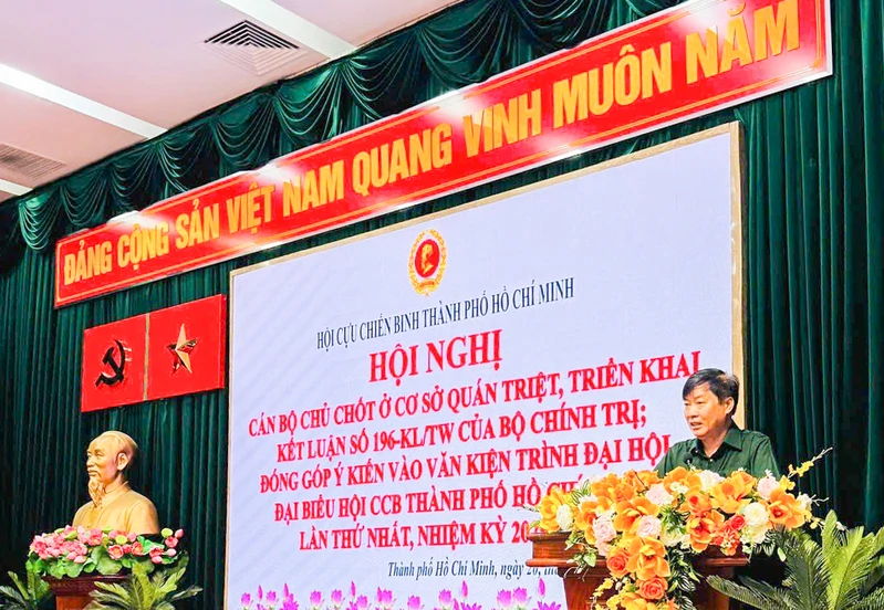 Hội Cựu chiến binh thành phố Hồ Chí Minh hội nghị quán trệt, triển khai kết luận số 196-KL/TW của Bộ chính trị; góp kiến vào văn kiện trình Đại hội đại biểu Hội CCB thành phố Hồ Chí Minh lần thứ I, nhiệm kỳ 2025-2030