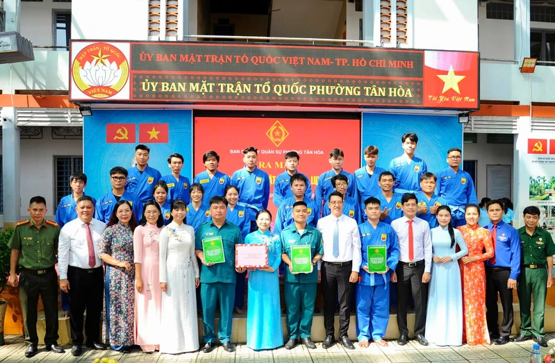 Ban CHQS Phường Tân Hòa ra mắt Câu lạc bộ võ thuật Vovinam