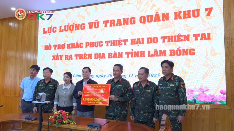 Bộ Tư lệnh Quân khu 7 khảo sát, nắm tình hình và trao hỗ trợ khắc phục thiệt hại do thiên tai tại tỉnh Lâm Đồng