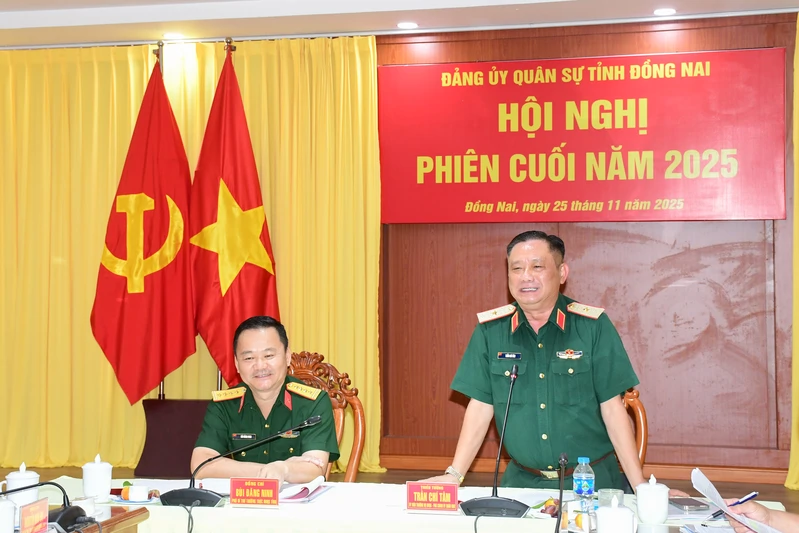 Đảng ủy Quân sự tỉnh Đồng Nai hội nghị phiên cuối năm 2025 
