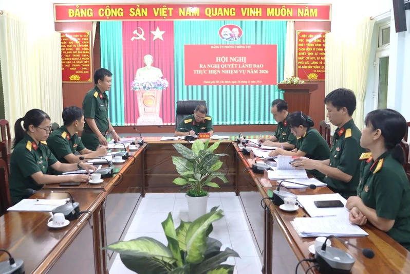 Đảng ủy Phòng Thông tin, Bộ Tham mưu Quân  khu 7 ra nghị quyết lãnh đạo thực hiện nhiệm vụ năm 2026