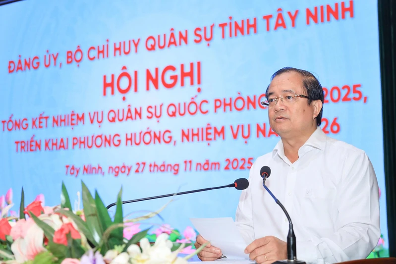 Tỉnh Tây Ninh tổng kết nhiệm vụ quân sự, quốc phòng năm 2025