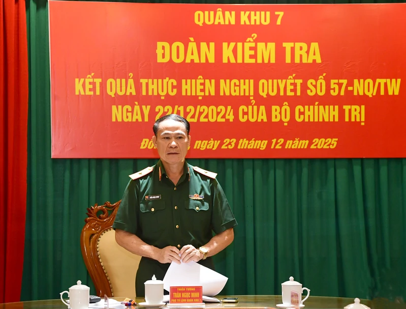 Quân Khu 7 kiểm tra kết quả thực hiện Nghị quyết 57 của Bộ Chính trị tại Bộ CHQS tỉnh Đồng Nai