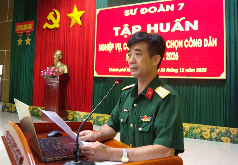 Sư đoàn 7 tập huấn công tác tuyển chọn công dân nhập ngũ