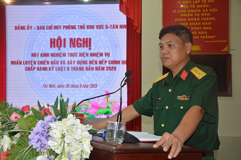 Ban Chỉ huy Phòng thủ khu vực 3 - Tân Ninh sơ kết nhiệm vụ 6 tháng đầu năm 2025