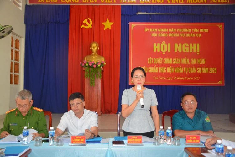 Phường Tân Ninh, tỉnh Tây Ninh xét duyệt tiêu chuẩn nghĩa vụ quân sự năm 2026