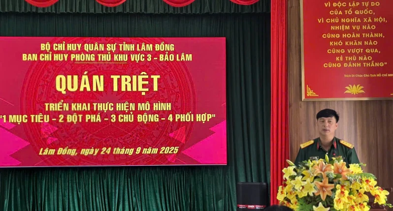 Ban Chỉ huy Phòng thủ khu vực 3 - Bảo Lâm xây dựng mô hình “1 Mục tiêu - 2 Đột phá - 3 Chủ động - 4 Phối hợp”