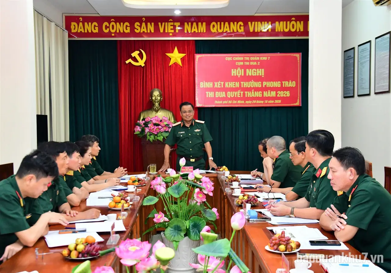Cụm thi đua 2, Cục Chính trị Quân khu bình xét khen thưởng Phong trào thi đua quyết thắng năm 2026