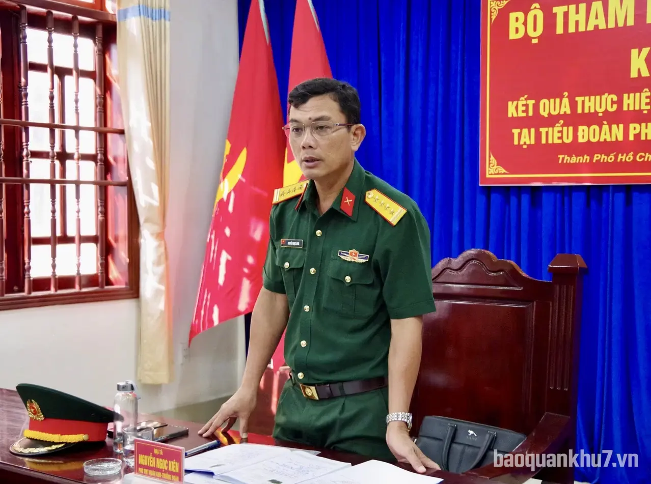 Bộ Tham mưu Quân khu 7 kiểm tra kết quả thực hiện nhiệm vụ năm 2026 tại các tiểu đoàn 
