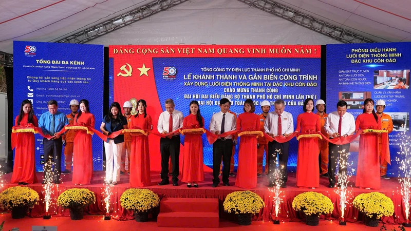 Lễ khánh thành và gắn biển công trình xây dựng lưới điện thông minh tại Đặc khu Côn Đảo