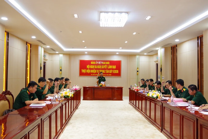 Đảng ủy Bộ Tham mưu Quân khu tổ chức Hội nghị ra nghị quyết lãnh đạo thực hiện nhiệm vụ quý II năm 2026