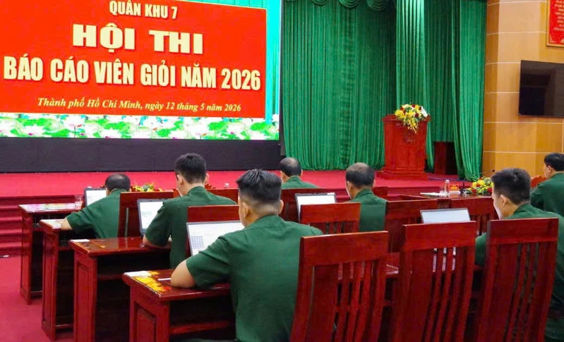 Hội thi Báo cáo viên giỏi năm 2026: 100% cán bộ đạt yêu cầu trở lên ở phần thi kiến thức
