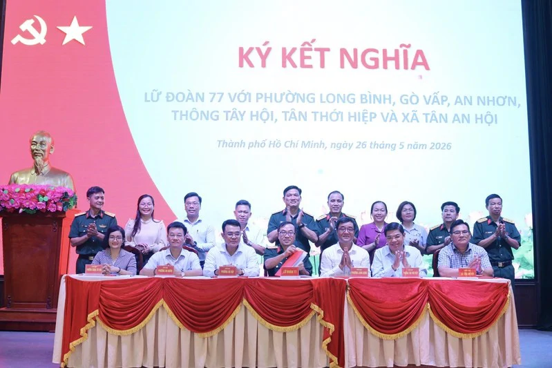 Lữ đoàn 77 ký kết nghĩa với các địa phương trên địa bàn TPHCM