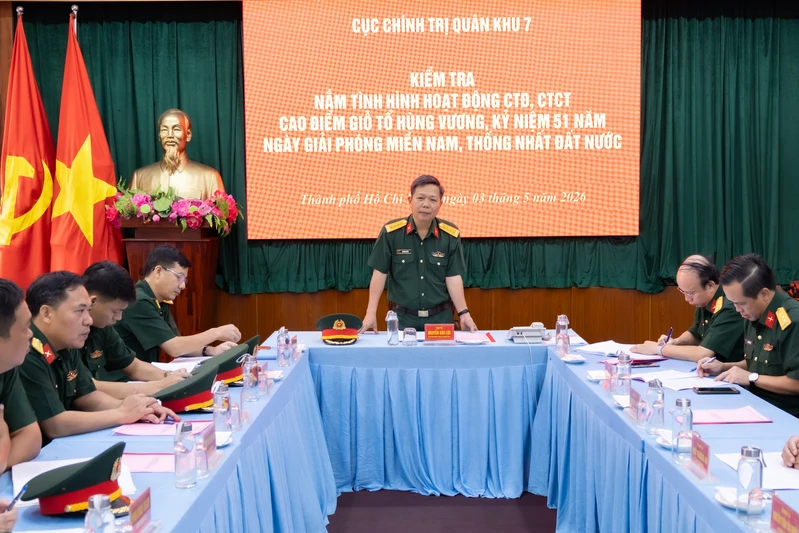 Cục Chính trị Quân khu 7 kiểm tra hoạt động công tác Đảng, công tác chính trị tại Trung đoàn Gia Định