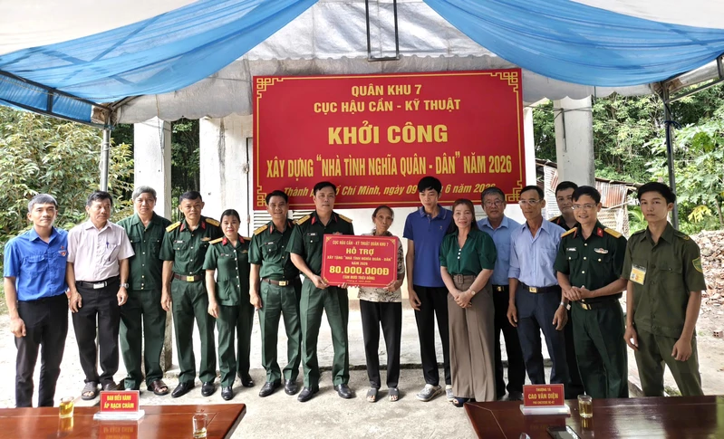 Cục Hậu cần - Kỹ thuật Quân khu khởi công xây dựng “Nhà tình nghĩa quân - dân” năm 2026