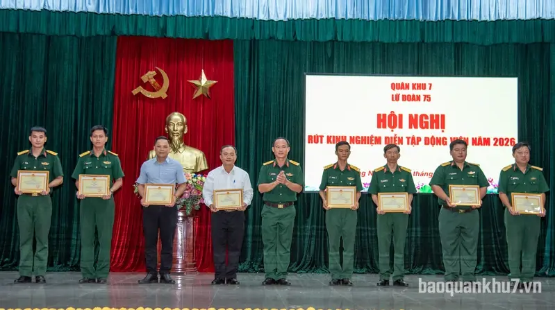 Lữ đoàn 75 rút kinh nghiệm diễn tập động viên năm 2026 
