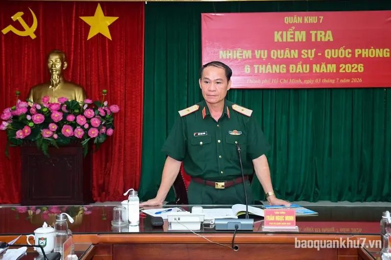 Bộ Tư lệnh Quân khu 7 kiểm tra nhiệm vụ quân sự, quốc phòng 6 tháng đầu năm tại Trường quân sự Quân khu