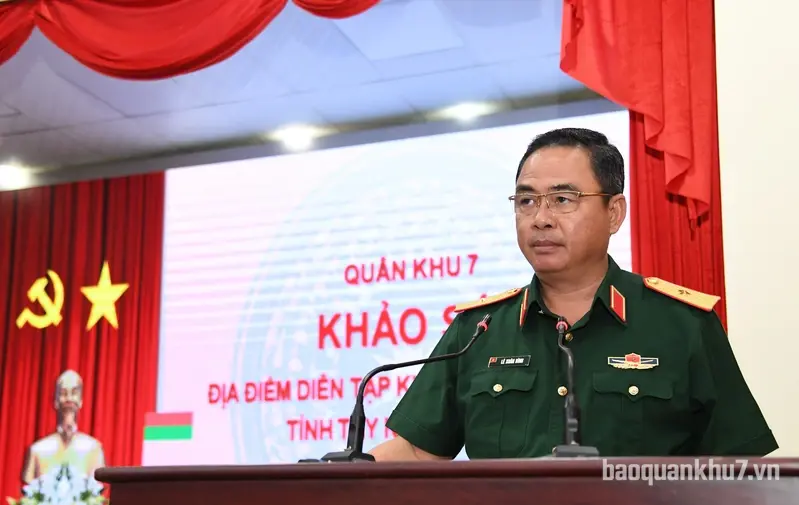 Quân khu 7 khảo sát địa điểm diễn tập khu vực phòng thủ tỉnh Tây Ninh năm 2026