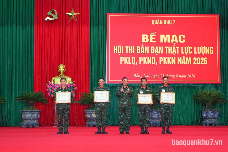 Quân khu 7 bế mạc Hội thi bắn đạn thật lực lượng phòng không năm 2026