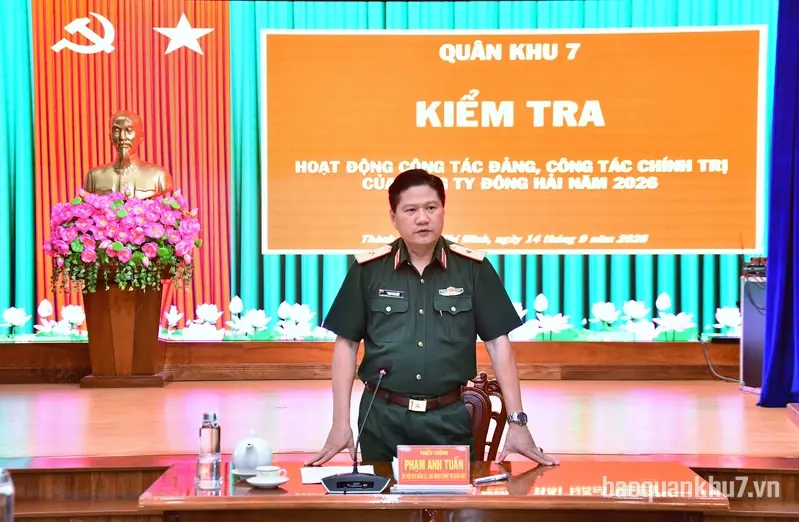 Quân khu kiểm tra hoạt động công tác Đảng, công tác chính trị Công ty Đông Hải