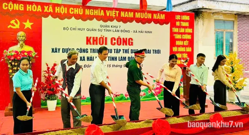 Bộ CHQS tỉnh Lâm Đồng khởi công công trình thể dục tại xã Hải Ninh