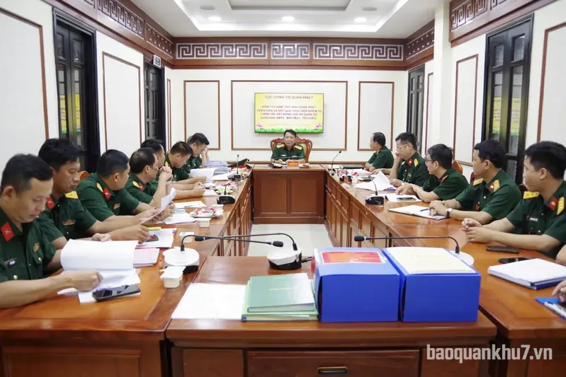 Cục Chính trị Quân khu 7 kiểm tra kết quả thực hiện nhiệm vụ chính trị tại Tòa án Quân sự Quân khu 
