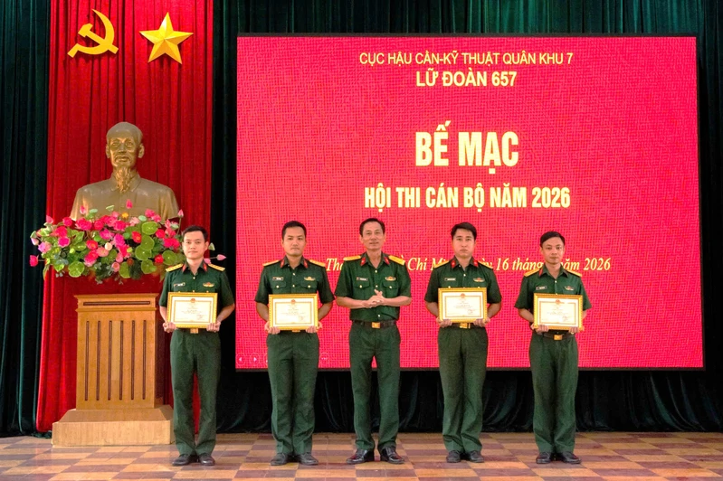 Lữ đoàn 657 bế mạc Hội thi cán bộ năm 2026