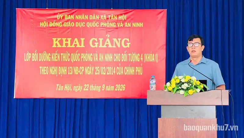 Xã Tân Hội bồi dưỡng kiến thức quốc phòng và an ninh đối tượng 4 năm 2026