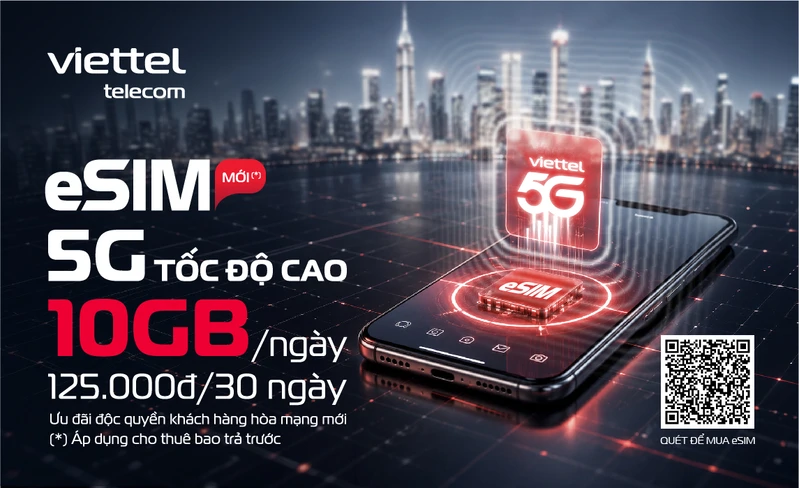 Độc quyền khi mua eSIM Viettel - Chỉ 125.000đ có 10GB/ngày
