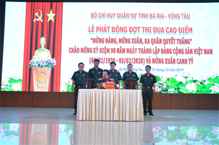 Bộ CHQS tỉnh Bà Rịa - Vũng Tàu: Phát động đợt thi đua cao điểm mừng  Đảng, mừng Xuân Canh Tý - năm 2020