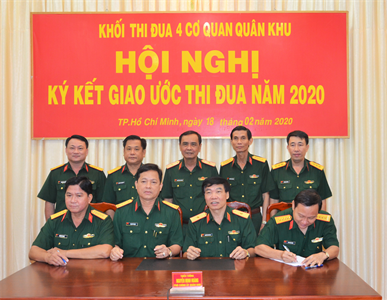 Khối thi đua 4 cơ quan Quân khu ký kết giao ước thi đua năm 2020
