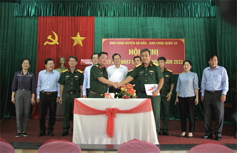 Ban CHQS Quận 10 và Ban CHQS huyện Gò Dầu ký kết hoạt động kết nghĩa năm 2022
