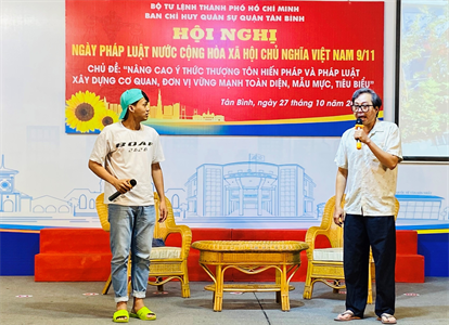 Ban CHQS quận Tân Bình hưởng ứng Ngày Pháp luật nước Cộng hòa XHCN Việt Nam